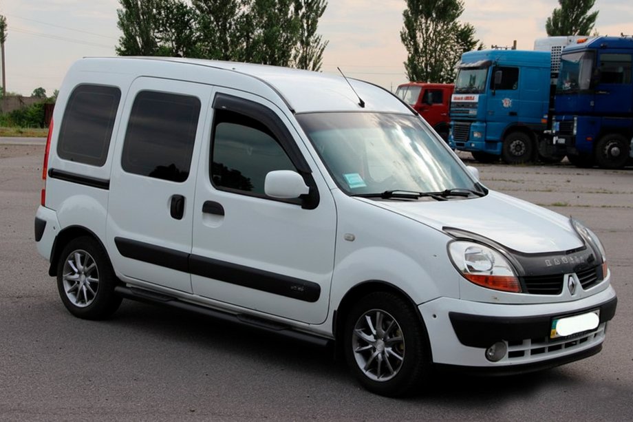 Renault Kangoo 1998-2008 гг. Боковые трубы Black (2 шт., нержавейка) Image