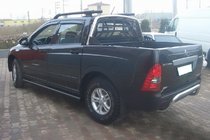 SsangYong Action 2005-2018 гг. Боковые трубы Black (2 шт., нержавейка) фото 2