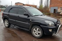 Kia Sportage 2004-2010 гг. Боковые трубы Black (2 шт., Нержавейка) фото 3