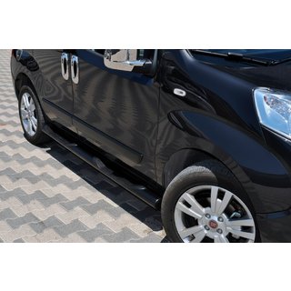 Боковые трубы Ø70 Черные (2 шт., Нержавейка) Fiat Fiorino/Qubo 2008-2024 гг. фото 3