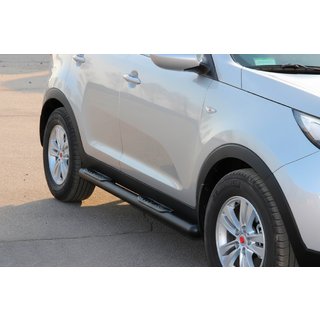 Боковые трубы Black (2 шт., нержавейка) Kia Sportage 2010-2015 гг. фото 4