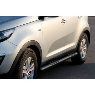 Боковые трубы Black (2 шт., нержавейка) Kia Sportage 2010-2015 гг. фото 3