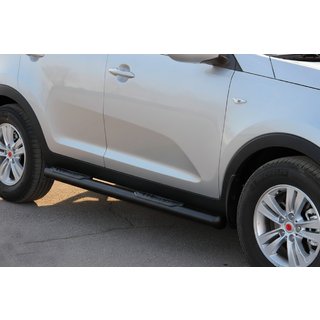 Боковые трубы Black (2 шт., нержавейка) Kia Sportage 2010-2015 гг. фото 2