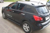 Nissan Qashqai 2010-2014 гг. Боковые трубы Black (2 шт., нержавейка) фото 4