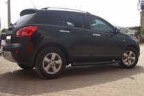 Nissan Qashqai 2010-2014 гг. Боковые трубы Black (2 шт., нержавейка) фото 3