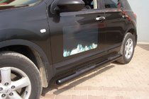 Nissan Qashqai 2010-2014 гг. Боковые трубы Black (2 шт., нержавейка) фото 2