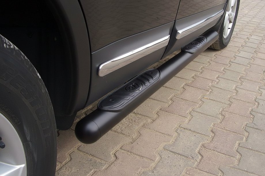 Nissan Qashqai 2010-2014 гг. Боковые трубы Black (2 шт., нержавейка) Image