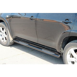 Боковые трубы для стандартной базы Black (2 шт, нерж) Toyota Rav 4 2006-2013 гг. фото 4