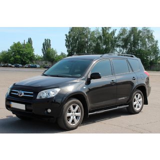 Боковые трубы для стандартной базы Black (2 шт, нерж) Toyota Rav 4 2006-2013 гг. фото 3