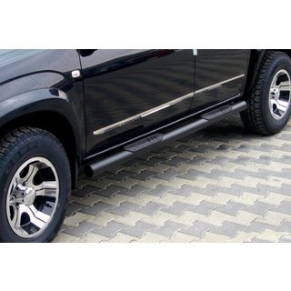 Боковые трубы для стандартной базы Black (2 шт, нерж) Toyota Rav 4 2006-2013 гг. фото 1