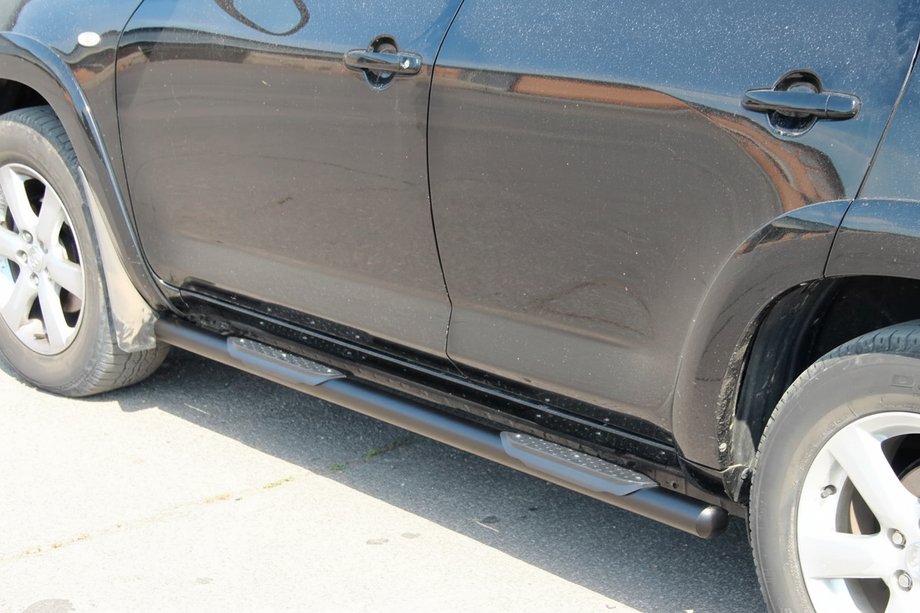 Toyota Rav 4 2006-2013 гг. Боковые трубы для стандартной базы Black (2 шт, нерж) Фото 4