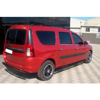 Боковые трубы Black (2 шт., нержавейка) Renault Logan MCV 2005-2013 гг. фото 4