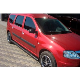 Боковые трубы Black (2 шт., нержавейка) Renault Logan MCV 2005-2013 гг. фото 1