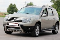 Renault Duster 2008–2017 гг. Боковые трубы с вставками Black (2 шт., нержавейка) фото 6