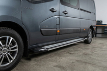 Opel Movano 2010-2021 гг. Боковые Подножки Rainbow (2 шт., Алюминий) фото 1