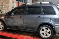 Mitsubishi Outlander 2001-2006 гг. Боковые трубы Black (2 шт., нержавейка) фото 1