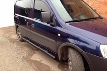 Opel Combo 2002–2012 гг. Боковые трубы Black (2 шт., нержавейка) фото 2