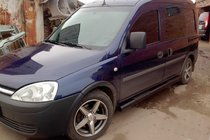 Opel Combo 2002–2012 гг. Боковые трубы Black (2 шт., нержавейка) фото 1