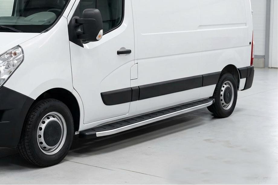 Opel Movano 2010-2021 гг. Боковые Подножки Fullmond (2 шт., Алюминий) Image