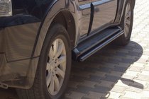 Mitsubishi Pajero Wagon III 1999-2006 гг. Боковые трубы Black (2 шт., нержавейка) фото 1
