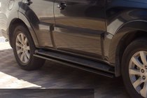 Mitsubishi Pajero Wagon III 1999-2006 гг. Боковые трубы Black (2 шт., нержавейка) фото 3