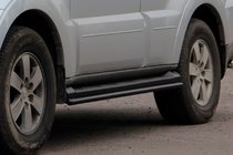 Mitsubishi Pajero Wagon III 1999-2006 гг. Боковые трубы Black (2 шт., нержавейка) фото 5
