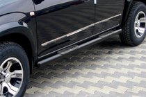 Kia Carens 1999-2012 гг. Боковые трубы Black (нерж) фото 1