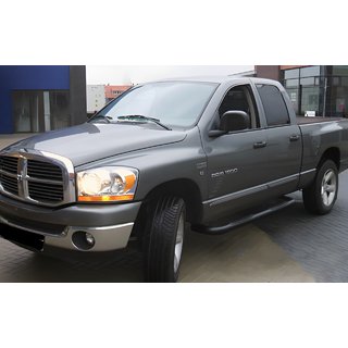 Боковые угловые трубы Black (2 шт., нержавейка) Dodge RAM (DR/DH/D1/DC/DM) 2002–2009 гг.