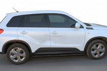 Suzuki Vitara 2015- гг. Боковые трубы Black (2 шт., нержавейка) фото 1
