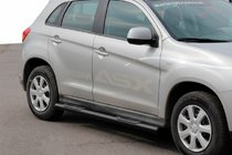 Mitsubishi Eclipse Cross 2017- гг. Боковые трубы BB002 Черные (2 шт., Нержавейка) фото 2
