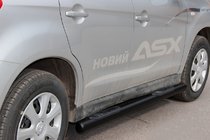 Mitsubishi Eclipse Cross 2017- гг. Боковые трубы BB002 Черные (2 шт., Нержавейка) фото 1