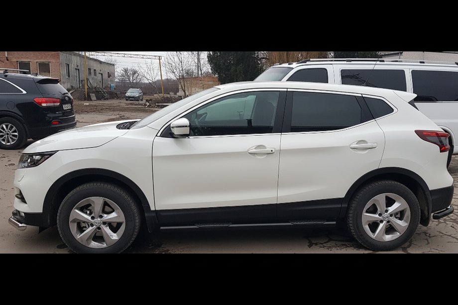 Nissan Qashqai 2014-2021 гг. Боковые трубы Black (2017-2021, 2 шт., нерж. сталь) Фото 5