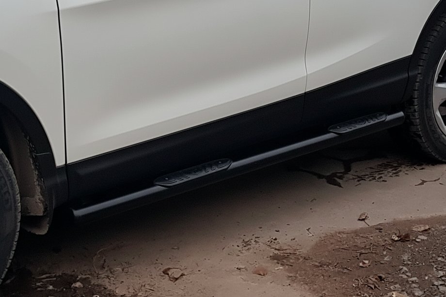 Nissan Qashqai 2014-2021 гг. Боковые трубы Black (2017-2021, 2 шт., нерж. сталь) Фото 2