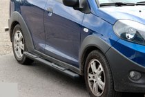 Chery Beat 2009-2015 гг. Боковые трубы Black (2 шт., нержавейка) фото 2