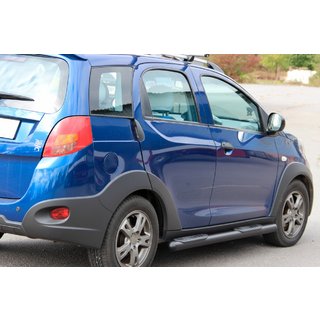 Боковые трубы Black (2 шт., нержавейка) Chery Beat 2009-2015 гг. фото 1