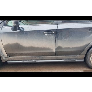 Боковые трубы BB002 Черные (2 шт., Нержавейка) Subaru XV 2011-2017 гг. фото 2