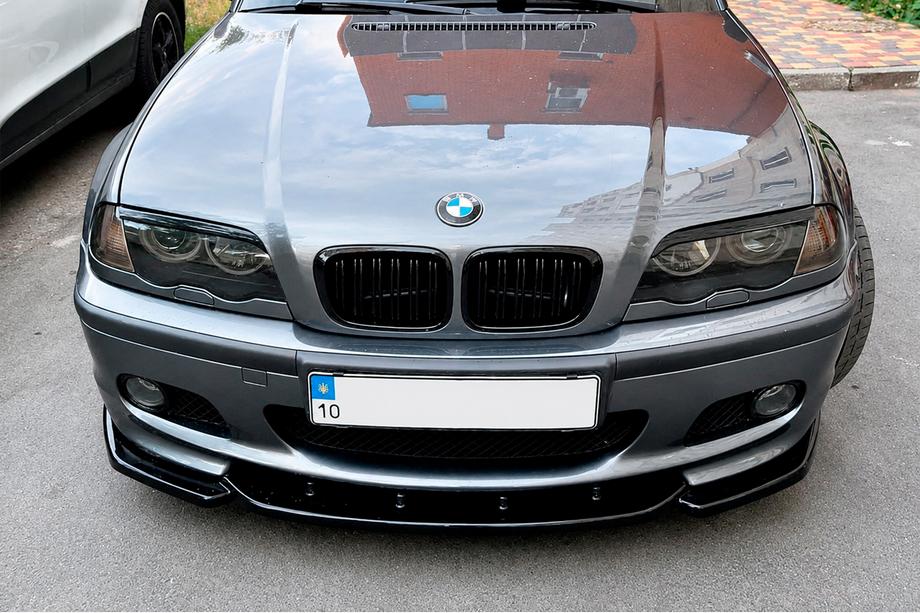 BMW 3 серия E46 1998-2006 гг. Передний лип DPT V-2 (для M-Sport 2003-2006, черный глянец) Фото 3