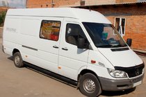 Mercedes Sprinter W901/902/903/904/905 1995–2006 гг. Боковые трубы Black (2 шт., нержавейка) Короткая база, Ø70 фото 2