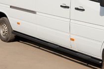 Mercedes Sprinter W901/902/903/904/905 1995–2006 гг. Боковые трубы Black (2 шт., нержавейка) Короткая база, Ø70 фото 5