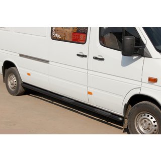 Боковые трубы Black (2 шт., нержавейка) Mercedes Sprinter W901/902/903/904/905 1995–2006 гг. фото 1