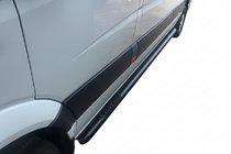 Mercedes Sprinter W906 2006–2018 гг. Боковые трубы Black (2 шт., нержавейка) d70, Long-ExtraLong фото 3