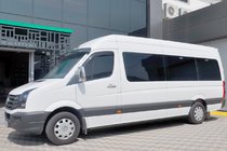 Volkswagen Crafter 2006-2016 гг. Боковые трубы Black (2 шт., нержавейка) d60, короткая база фото 2