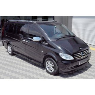 Боковые трубы Black (2 шт., Нержавейка) Mercedes Vito W639 2004-2014 гг. фото 1