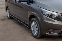 Mercedes Vito/V-class W447 2014- гг. Боковые трубы Black (2 шт., Нержавейка) d60, Длинная база (L3) фото 2