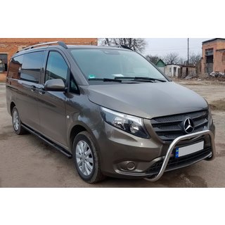 Боковые трубы Black (2 шт., Нержавейка) Mercedes Vito/V-class W447 2014- гг. фото 1