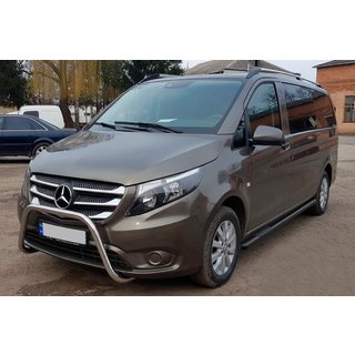 Боковые трубы Black (2 шт., Нержавейка) Mercedes Vito/V-class W447 2014- гг. фото 3