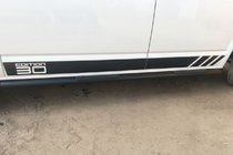 Volkswagen T5 Multivan 2003–2010 гг. Боковые трубы Black (2 шт., нержавейка) фото 11