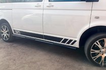Volkswagen T5 Multivan 2003–2010 гг. Боковые трубы Black (2 шт., нержавейка) фото 12