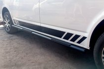 Volkswagen T5 Multivan 2003–2010 гг. Боковые трубы Black (2 шт., нержавейка) фото 3