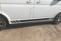 Volkswagen T5 Multivan 2003–2010 гг. Боковые трубы Black (2 шт., нержавейка) фото 9